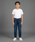 Boys Navy Blue Stretch Denim Jeans- Bjp-0296