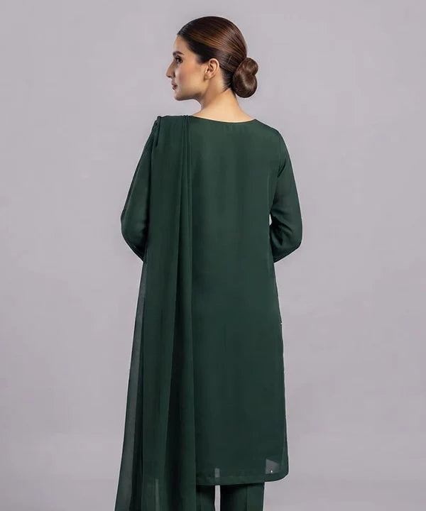 Women's Eastern Bottle Green Embroidered 2-piece 0006