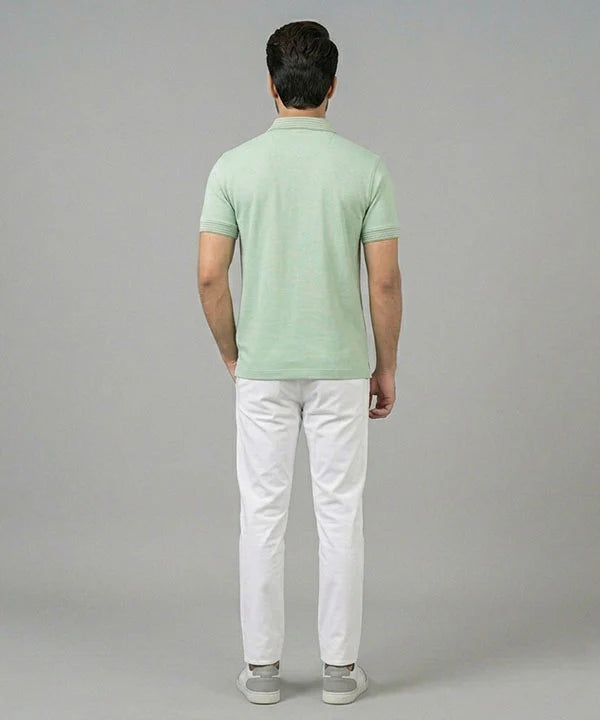 Premium Ribbed Collar Basic Polo T-Shirt Pistachio TSH-7162