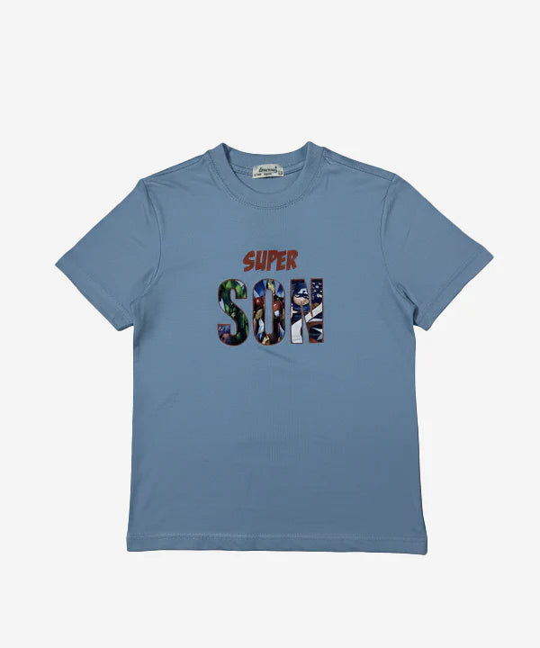 HR clothing Kids Super Son Tee's - Sky BTS-1899