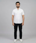 Men's Casual White Half Sleves Shc-1846