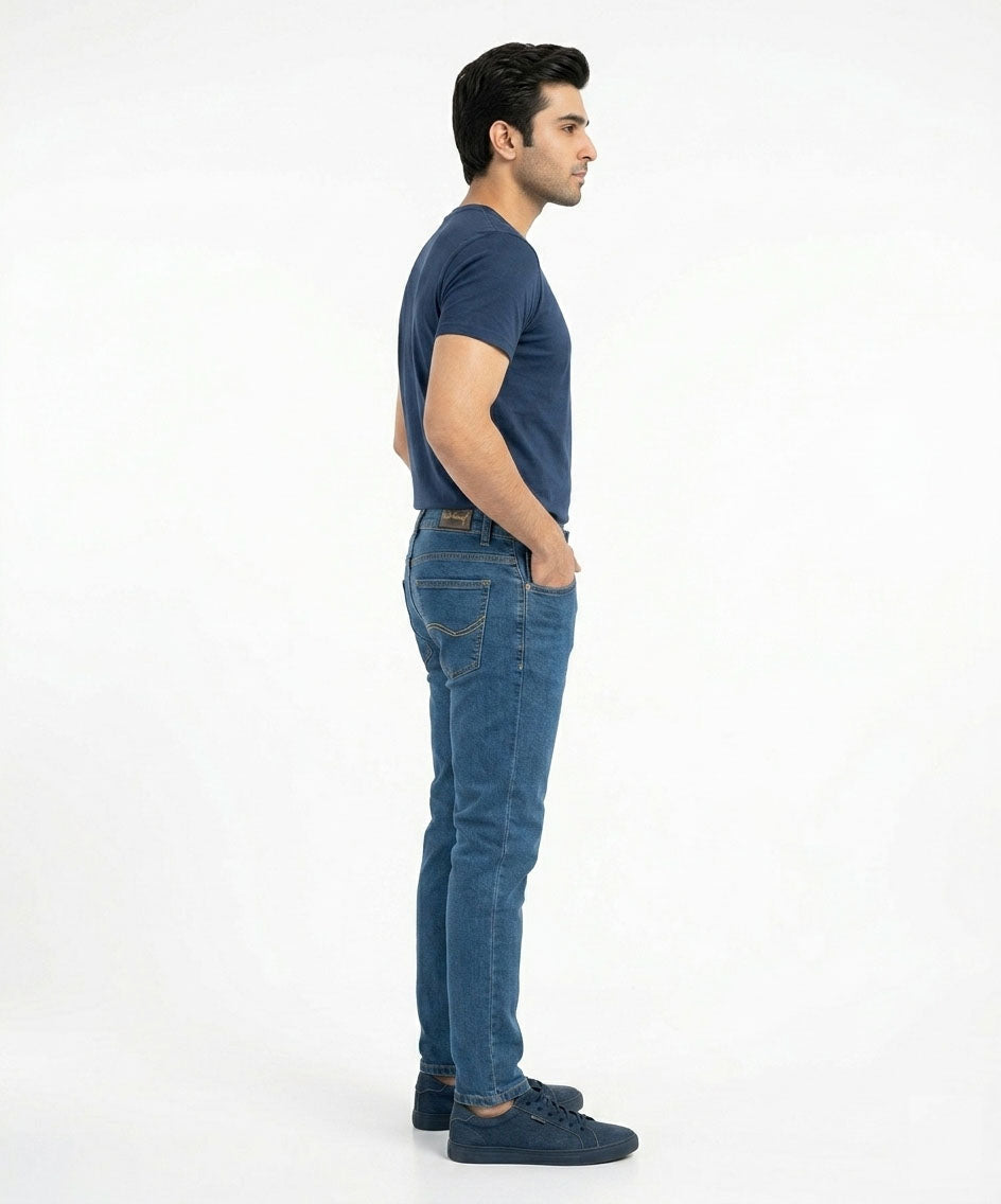 Men's Denim Tailored Fit- Blue JP-1997 - Blue - View 3