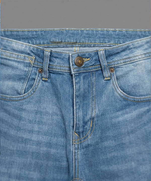 Casual Summer L-Blue Denim  Shorts- Br-0088 - Blue - View 3