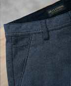 Men’S Summer Cotton Texture Navy Shorts- Br-0101 - Navy - View 3
