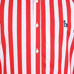 Men's Casual Stripe Red Half Sleves Shc-1847 - Red - View 3