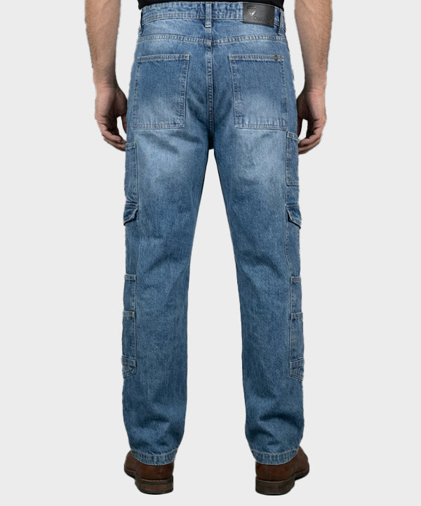 Men's Smart Baggy Denim - 10 pocket Blue Jp-2088 - Blue - View 3