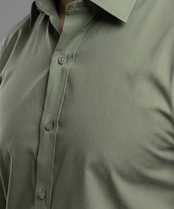 Men'S Dress Shirt - Green Dsh-0292 - Green - View 3