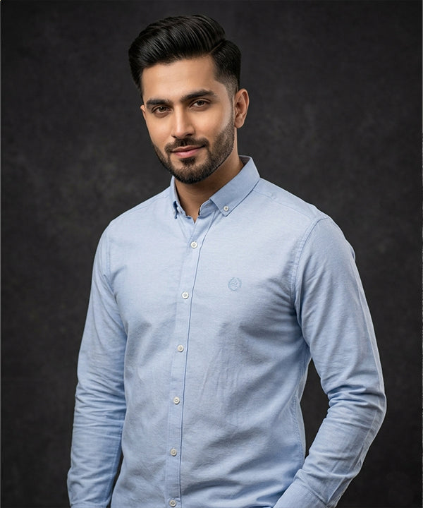 Men's Casual Shirt - Sky Blue Shc-1968 ( ORG) - Blue - View 1