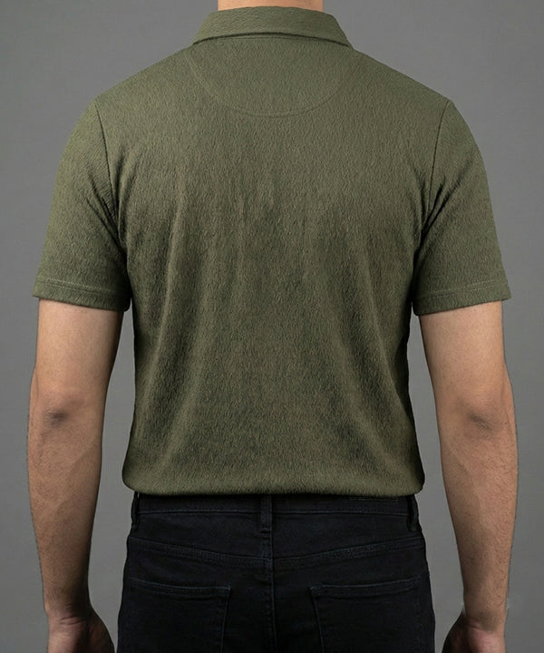 Men'S T-Shirt Collar Green Tsh-7021 - Green - View 3