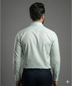 Men'S Dress Shirt - Texture Green Dsh-0287 - Green - View 3