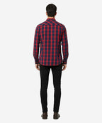 Men's Casual Checkered Shirt - Red Chk SHC-1719 - Red - View 3