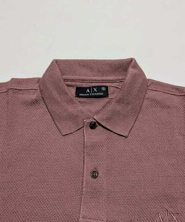 A|X Logo Self-Textured Basic Polo T-Shirt TSH-7163 T-Pink