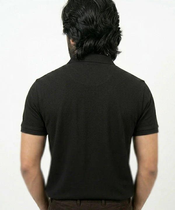 A|X Logo Self-Textured Basic Polo T-Shirt TSH-7163 Black