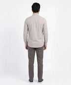 Men's Casual Shirt - L Grey Stripe Shc-1619 ORG ( H )