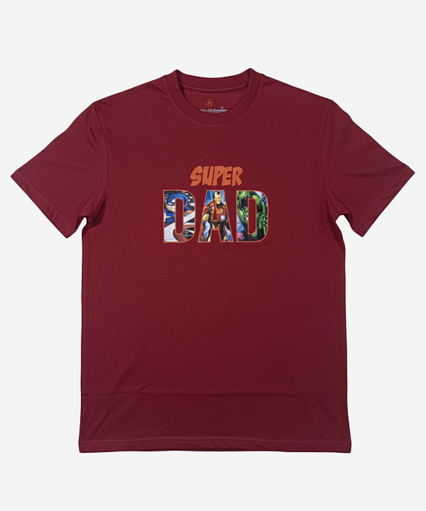 Men’S Super Dad T-Shirt – Maroon Tsh-5921 - Maroon - View 3
