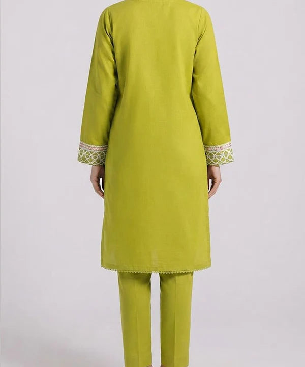 Women's Eastern Lime Green Embroidered 3-piece 0004