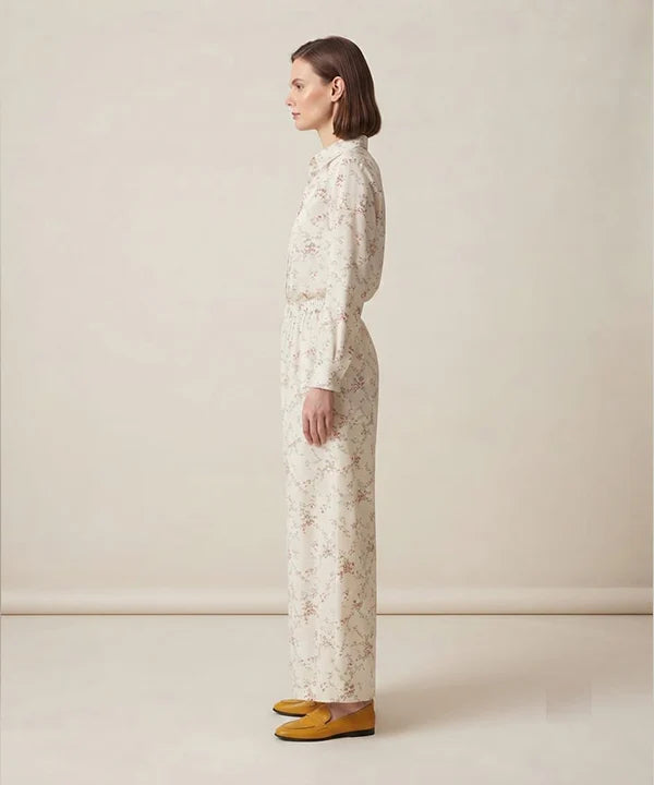 Women's Western Floral Co-Ord Set White LTP-0036