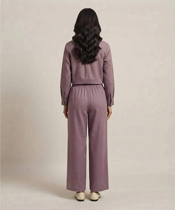 Women's Western Solid Co-Ord Set D-Purple LTP-0037