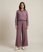 Women's Western Solid Co-Ord Set D-Purple LTP-0037