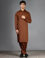 brown kameez shalwar