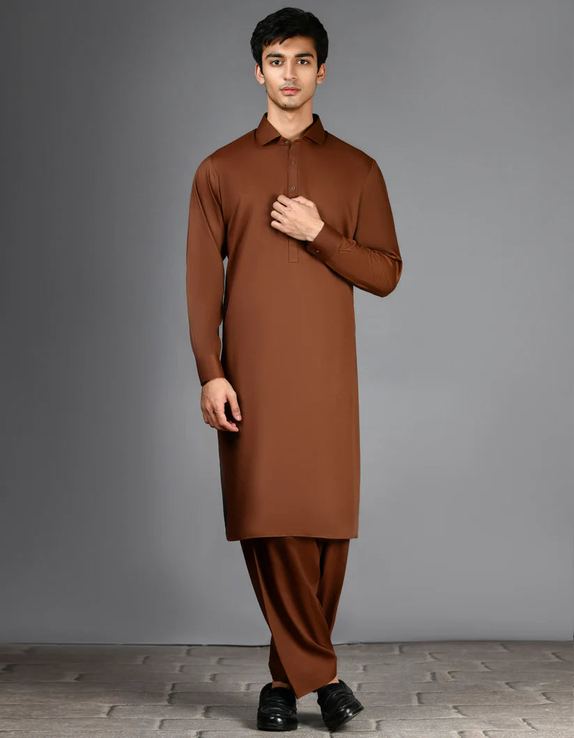 brown kameez shalwar