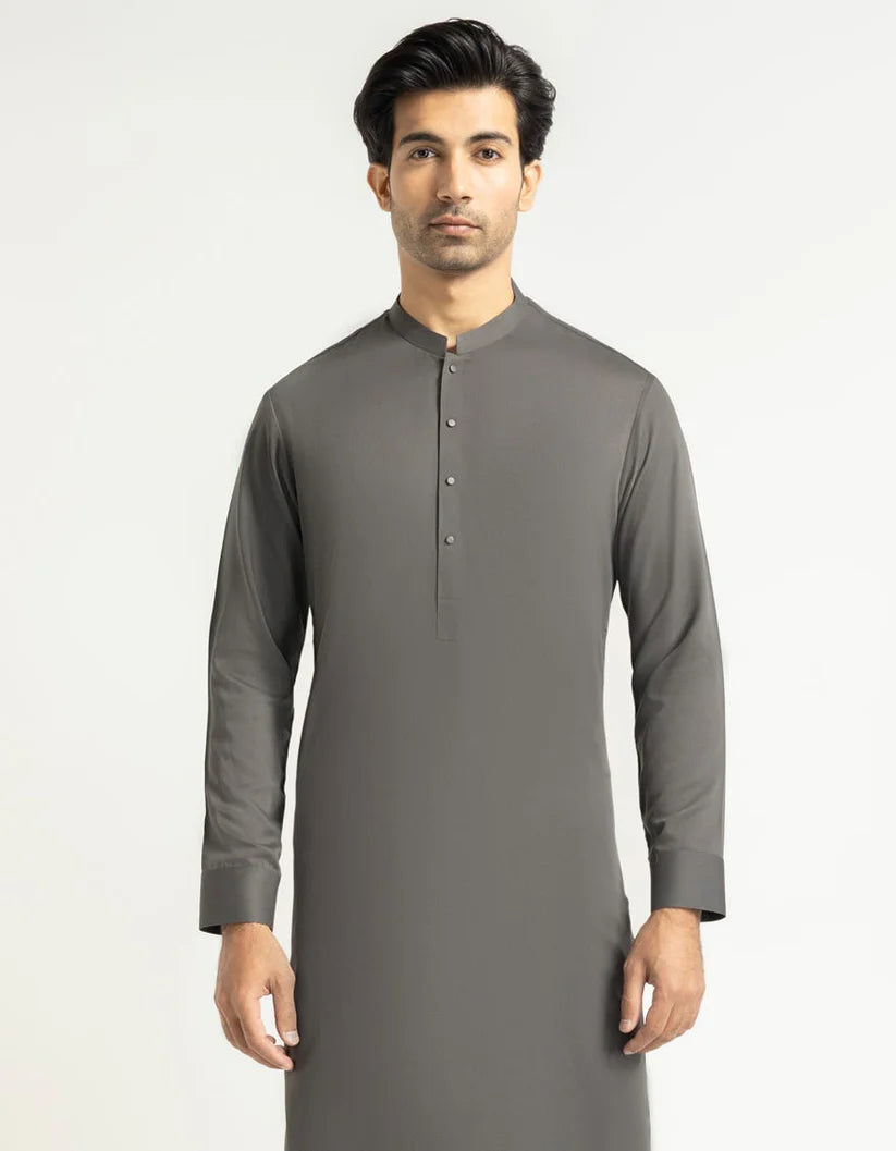 grey plain kameez shalwar