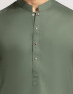 green cotton casual kameez shalwar