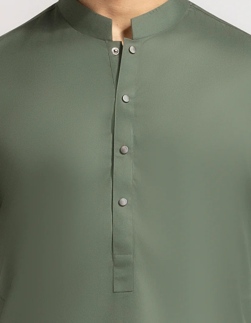 green cotton casual kameez shalwar