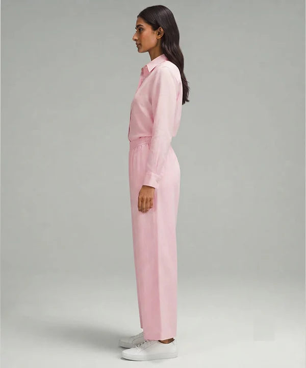 Women's Western Solid Co-Ord Set L-Pink LTP-0037