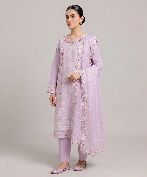 Women's Eastern Powder Pink Embroidered 3-piece 0004
