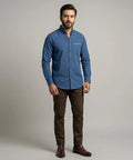 Men's Casual Shirt - Shc-1062 Dotted Blue
