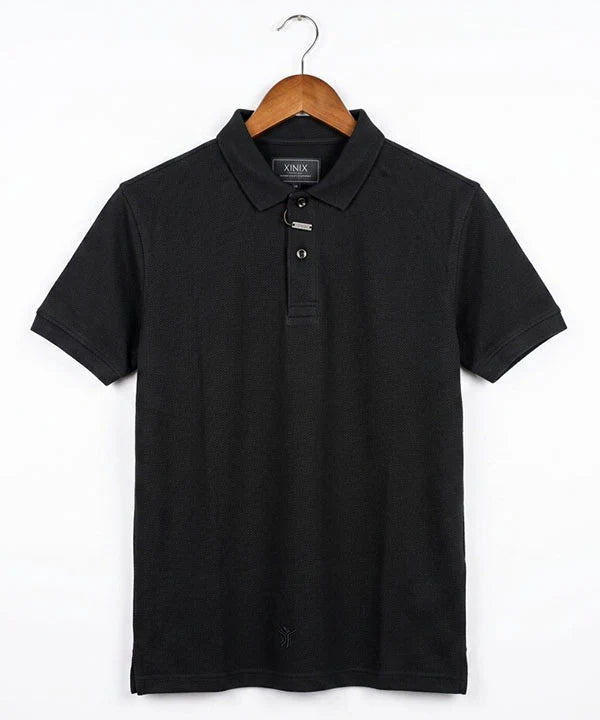 A|X Logo Self-Textured Basic Polo T-Shirt TSH-7163 Black