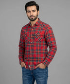 Men's Casual Shirt - Shc-1579 Red Chk