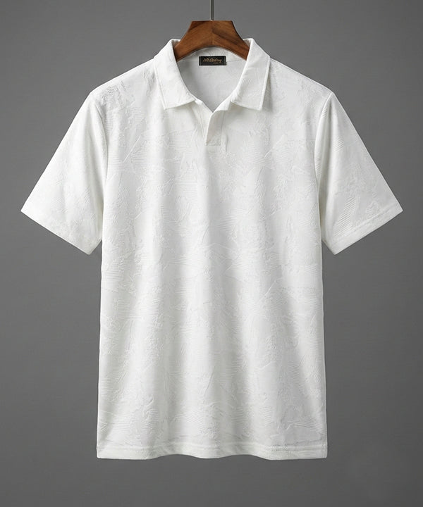 Men'S T-Shirt Collar White Tsh-7025 - White - View 4