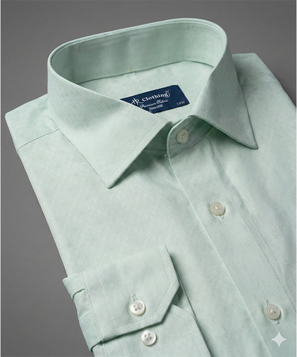 Men'S Dress Shirt - Texture Green Dsh-0287 - Green - View 4