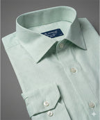 Men'S Dress Shirt - Texture Green Dsh-0287 - Green - View 4