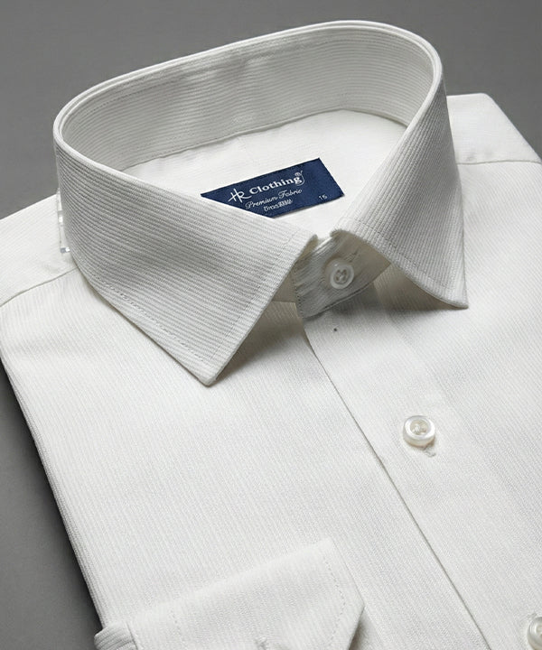 Men'S Dress Shirt - White Stripes Dsh-0289 - White - View 4
