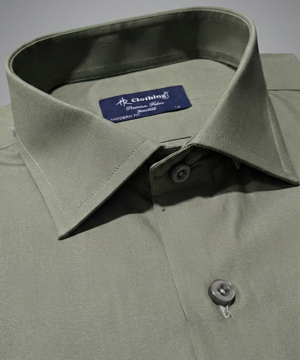 Men'S Dress Shirt - Green Dsh-0292 - Green - View 4