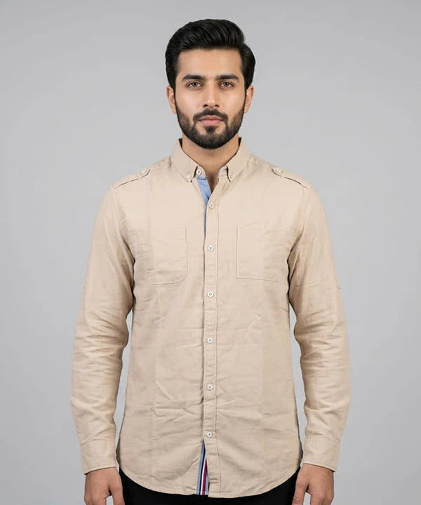 Men's Casual Shirt - Shc-1406 Beige