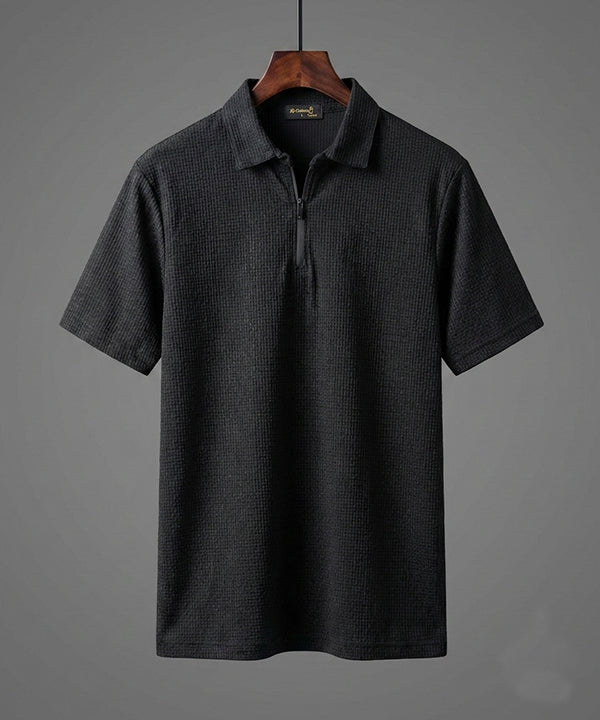 Men'S T-Shirt Collar Black Tsh-7020 - Black - View 4