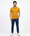 Premium Ribbed Collar Basic Polo T-Shirt Mustard TSH-7162