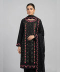 Women's Eastern Black Embroidered 3-piece 0004