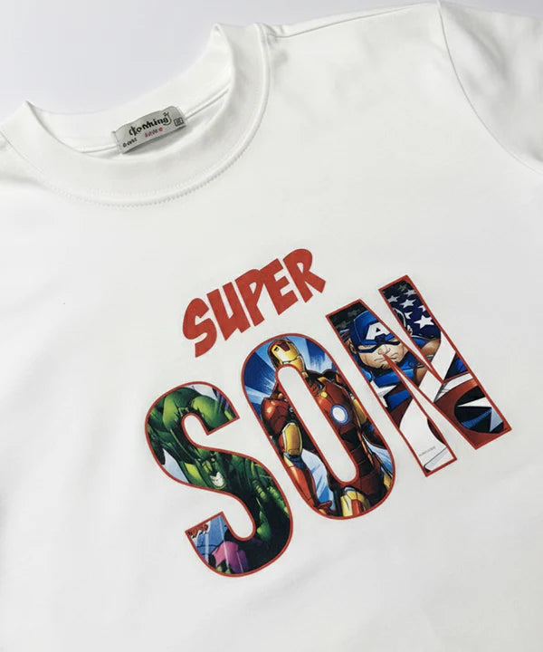 HR clothing Kids Super Son Tee's White BTS-1899