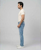 Men's Denim Tailored Fit- JP-2213 Ice Blue - Blue - View 4