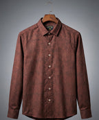 Men's Casual Shirt - Maroon texture- Shc-1971 - Maroon - View 4
