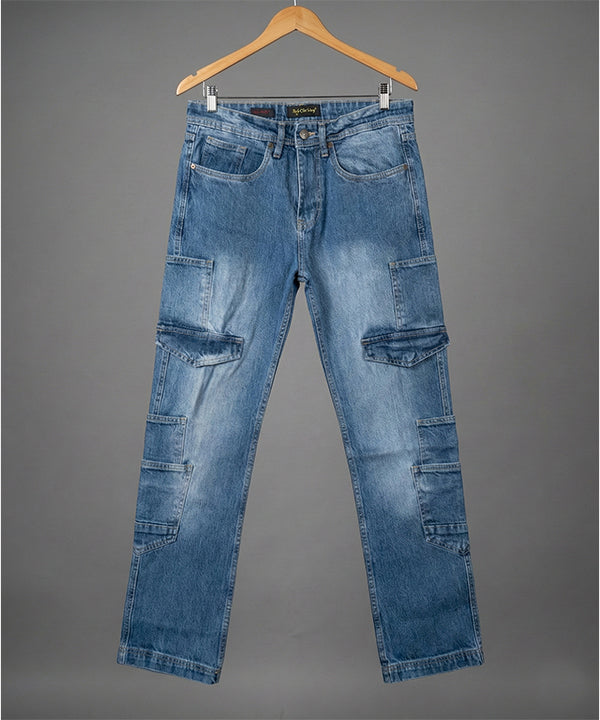 Men's Smart Baggy Denim - 10 pocket Blue Jp-2088 - Blue - View 4