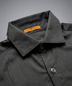 Men's Casual Shirt - Black Stripe Shc-1972 Strech Fabric - Black - View 4