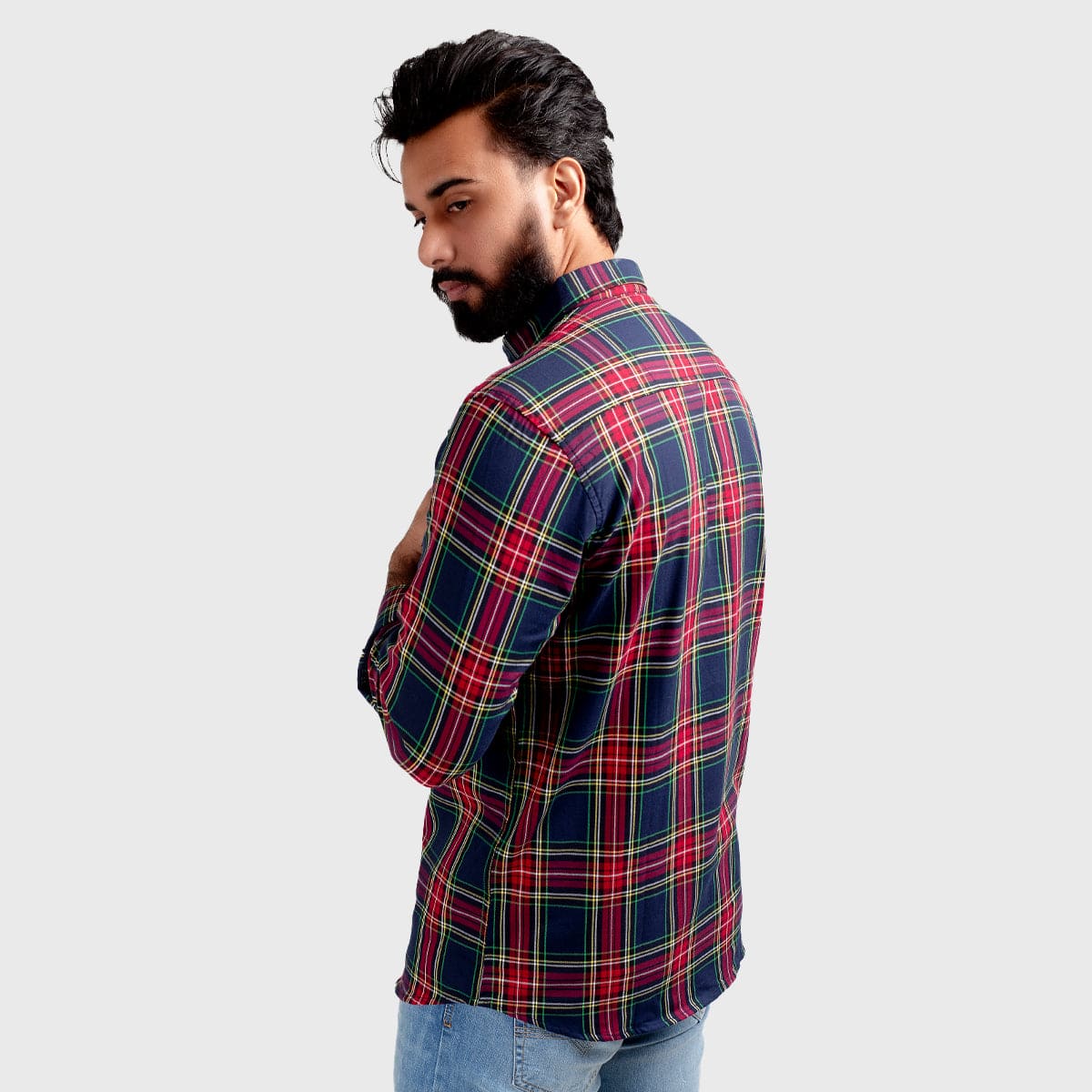 Men's Casual Checkered Shirt - Multi Shc-1980 - Multi - View 4