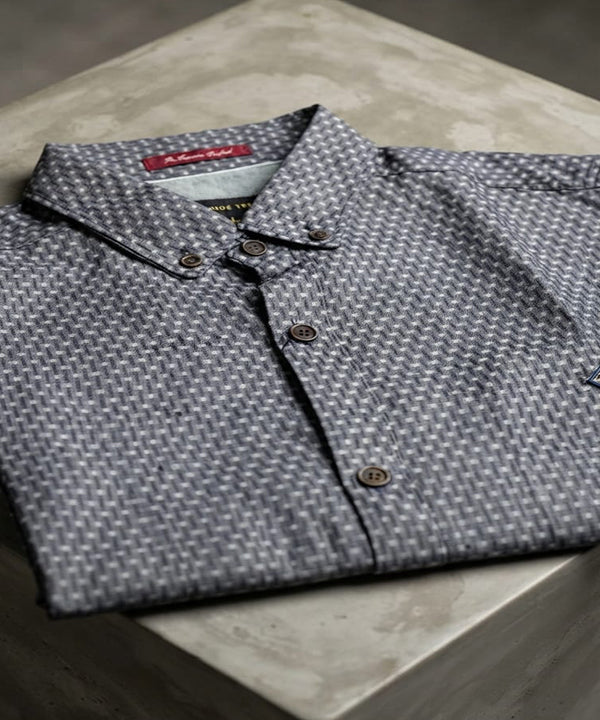 Men's Casual Shirt - Navy Dotted Shc-1717 ORG(H)