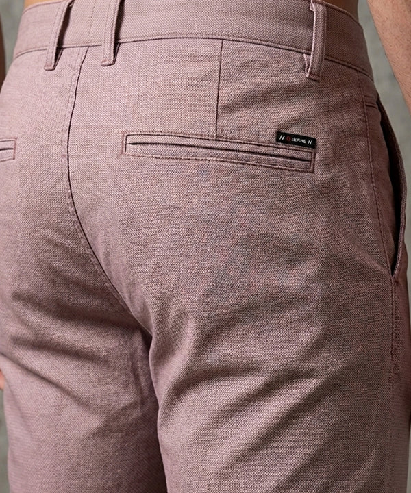 Men’S Summer Cotton Texture Pink Shorts- Br-0105 - Pink - View 4